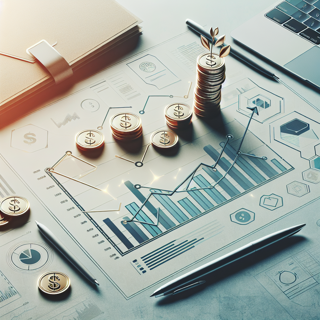 גרף פיננסי מודרני עם קווים עולים, מטבעות ומסמכי חיסכון, המדגישים את נושא פוליסות החיסכון כהשקעה לעתיד כלכלי יציב